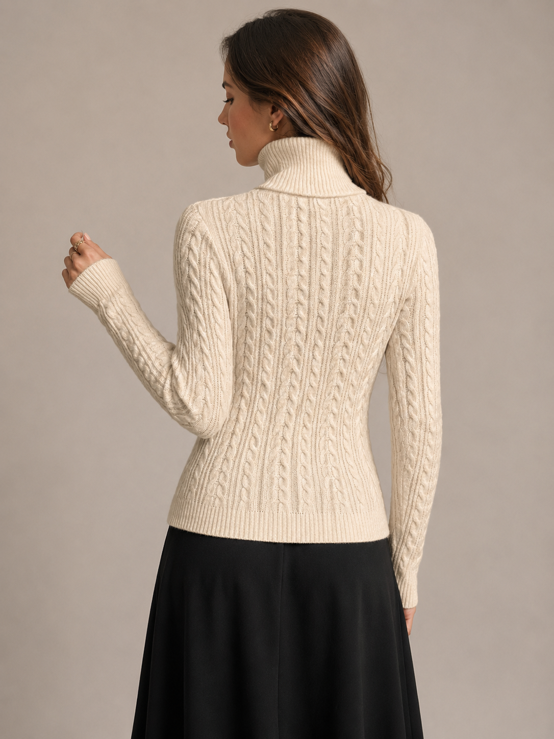 Ivory Woven Turtleneck