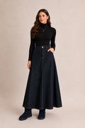 Navy Blue A-line Skirt