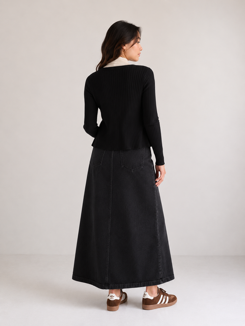 Black Scallop Cardigan