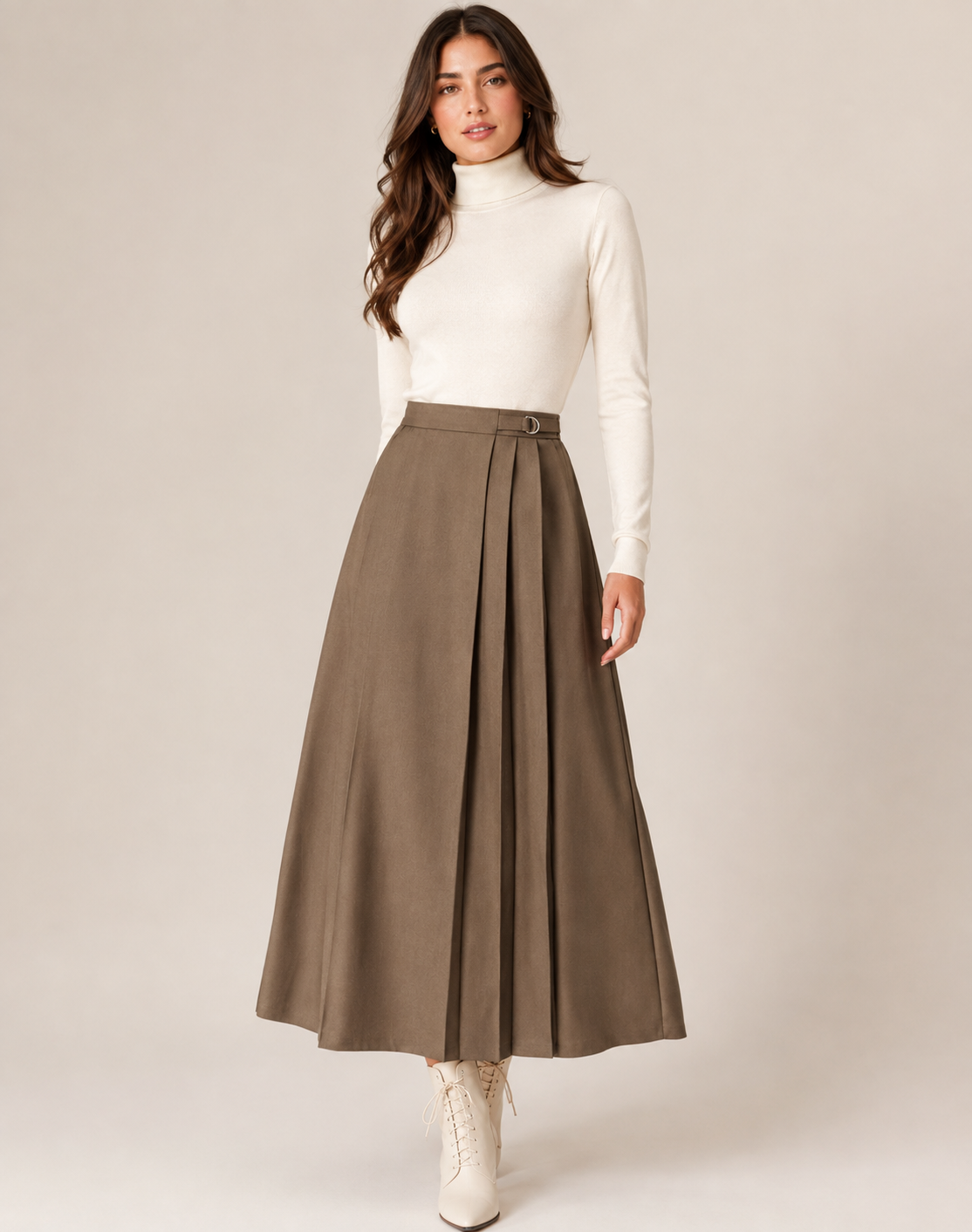 Brown Buckle Skirt