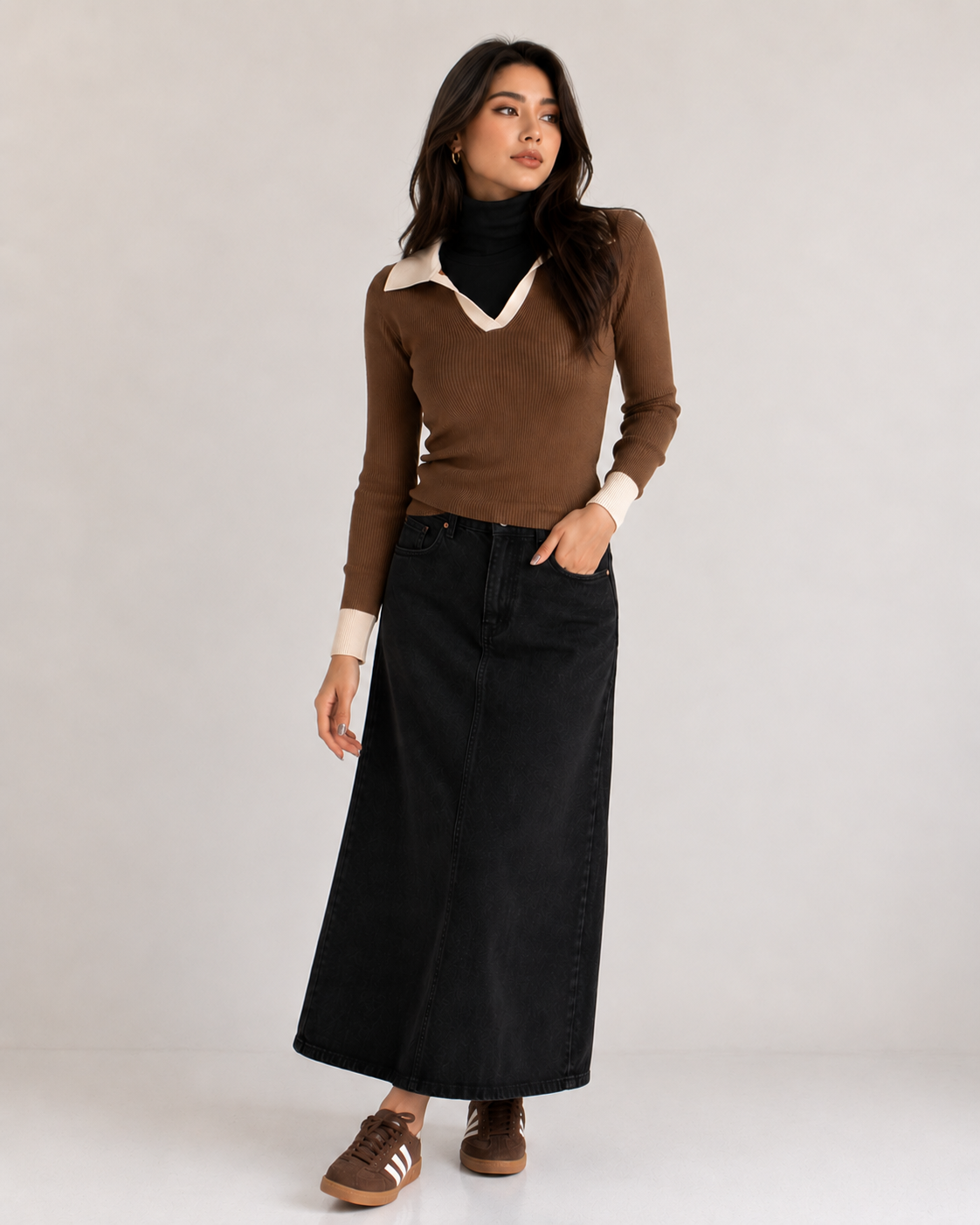 Brown Collared Sweater