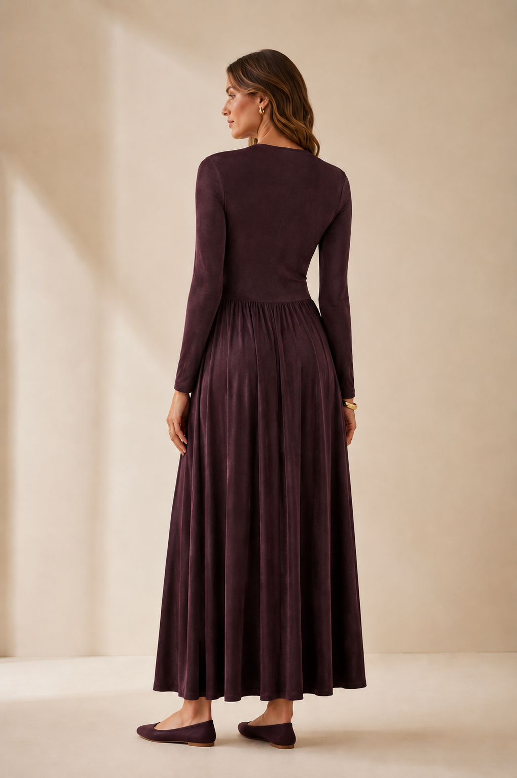 Brown Criss Cross Maxi Dress