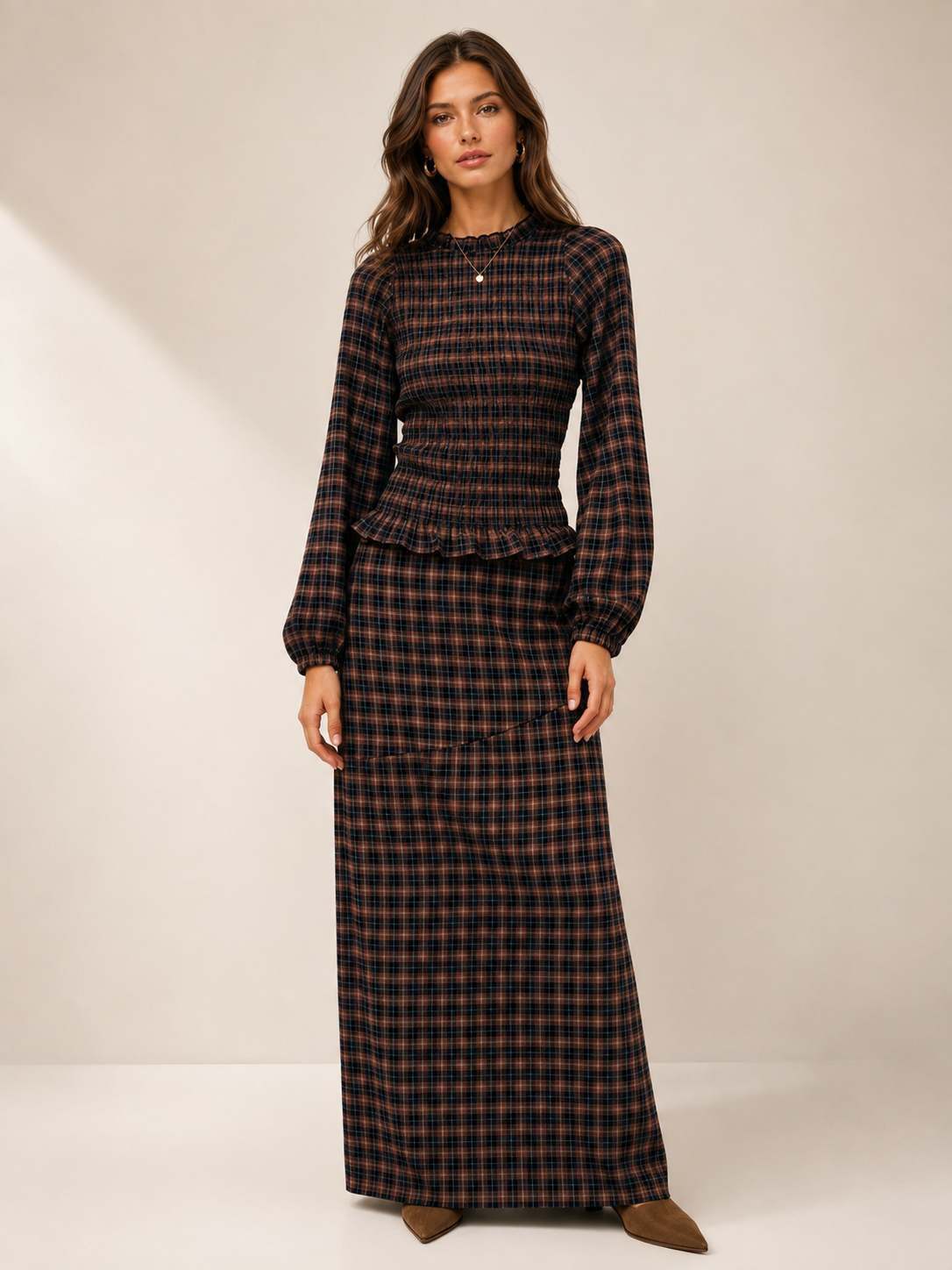 Two Piece Dressy Plaid Set