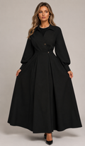 Black Elegant Shirt Dress