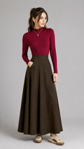 Brown A-Line Skirt