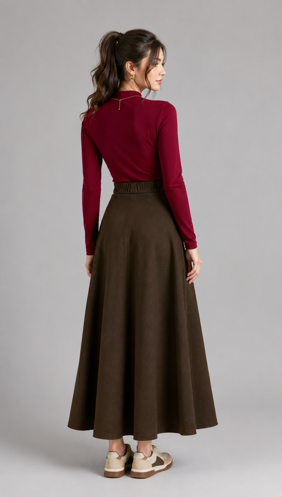 Brown A-Line Skirt