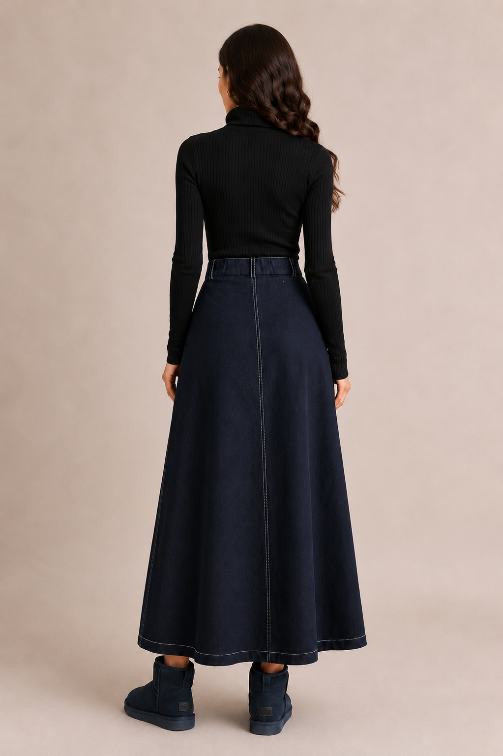 Navy Blue A-line Skirt