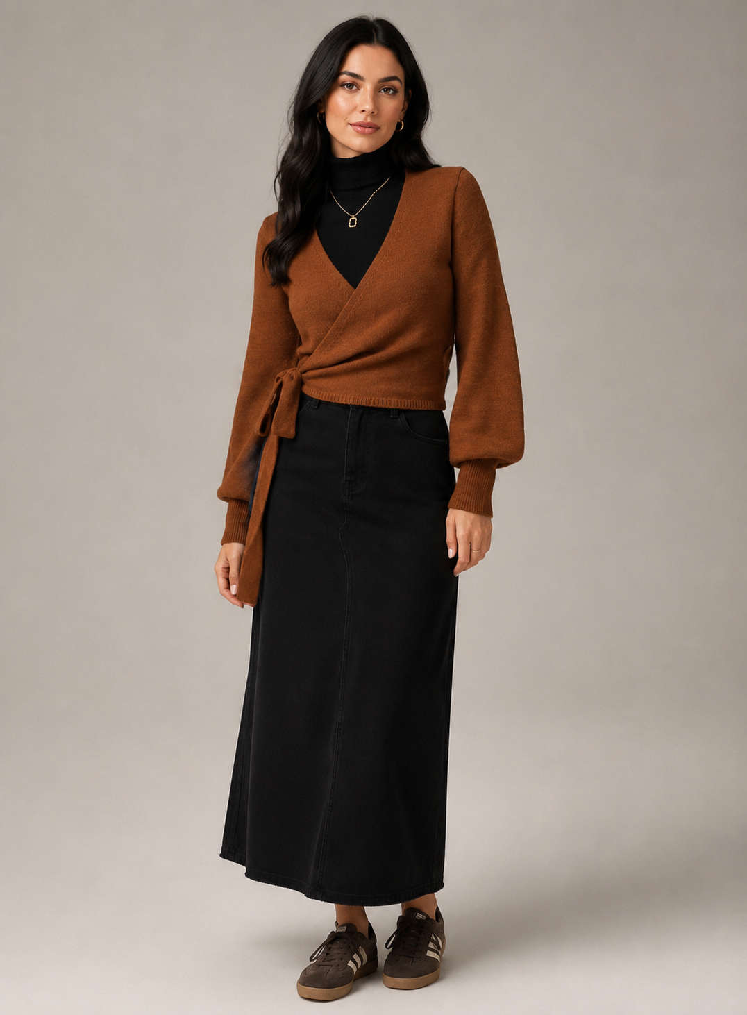 Rust Wrap Sweater