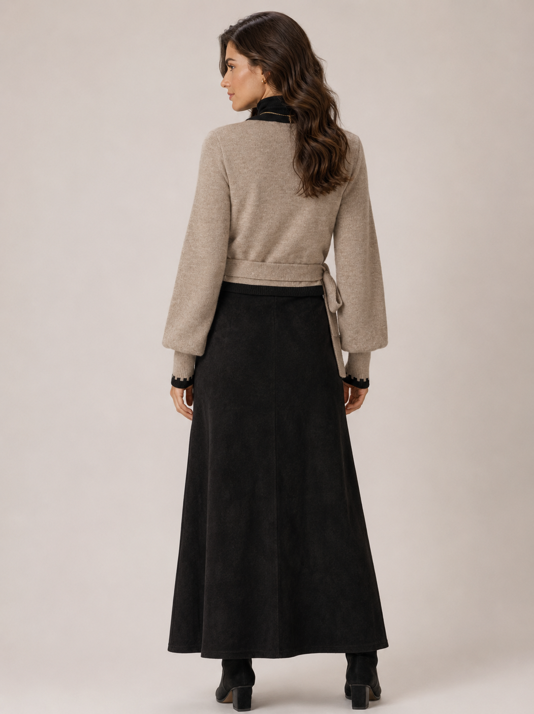Beige Wrap Sweater